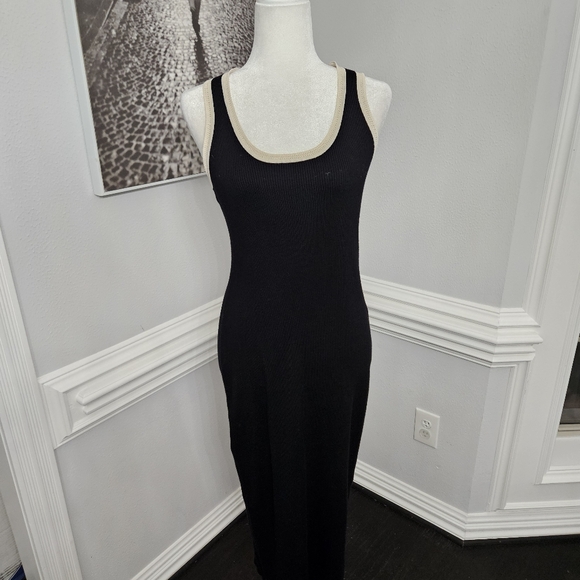CAROLINE CONSTAS Knit Stretch Midi Dress Black Size S - Picture 1 of 9